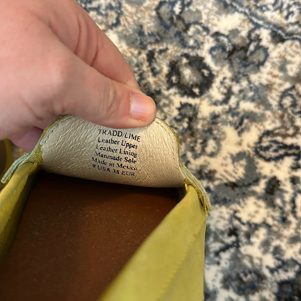 Charleston Shoe Company Lime/Chartreuse Loafers EUC - Picture 3 of 5